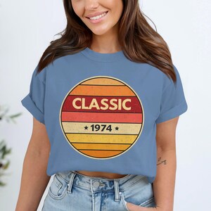 Comfort Colors® Retro Vintage Custom TShirt, Classic 1974 Graphic, Retro Style Tee, Vintage 70s Shirt, Birthday Gift, Unisex TShirt, Cool
