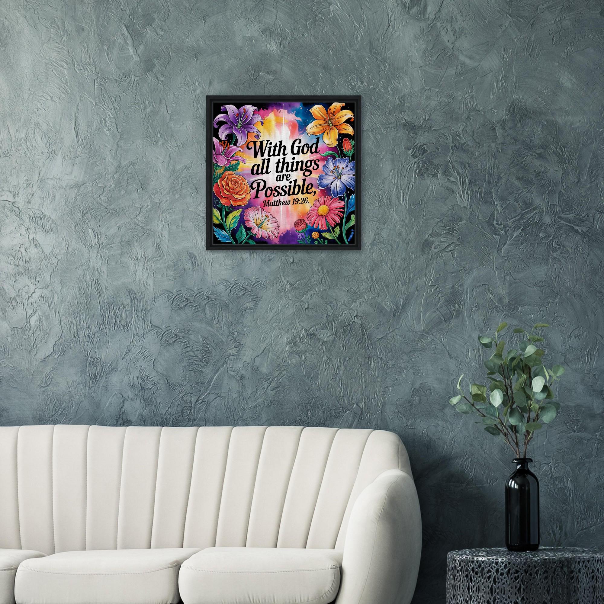 Floral Bible Verse Canvas Print, Christian Wall Art - Etsy