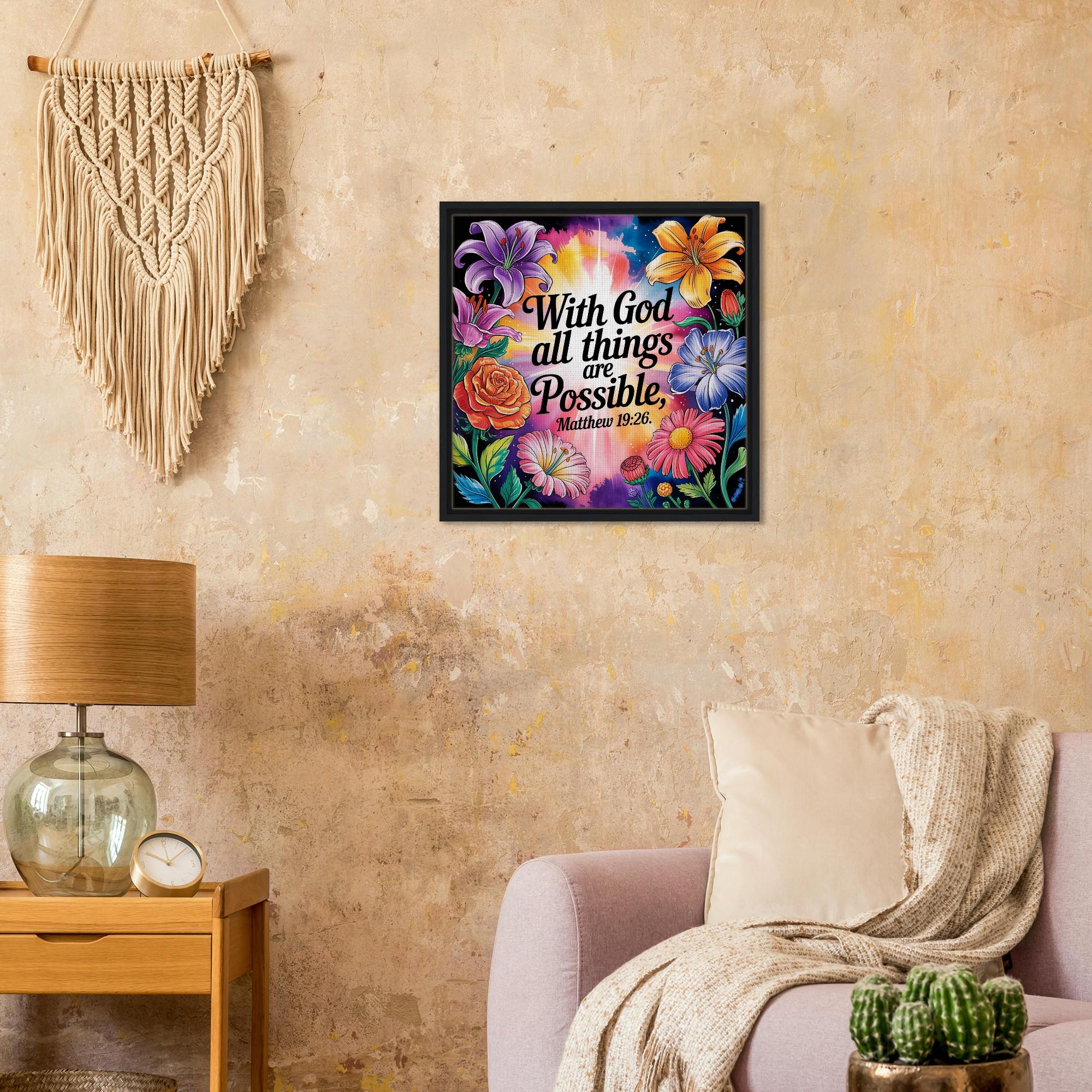 Floral Bible Verse Canvas Print, Christian Wall Art - Etsy