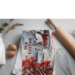 Country Cottage Home Hand Towel, Housewarming Gift Custom Kitchen Bathroom Decor, Farmhouse Style Towel, Cotton Blend, Chic Design,
