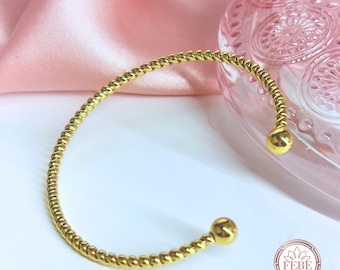 Minimalist bracelet, Dainty Gold Bracelet, Waterproof Gold bracelet, open cuff bracelet, friendship bracelet, Stainless Steel Bracelet