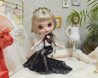 Traje de muñeca Blythe hecho a mano: vestido de encaje con cuentas personalizado