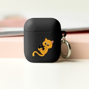 Cat with controller Rubber Case for AirPods®