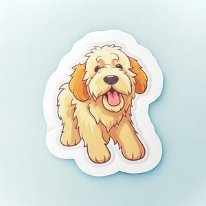 Vinylsticker Goldendoodle, laptopsticker, bekersticker