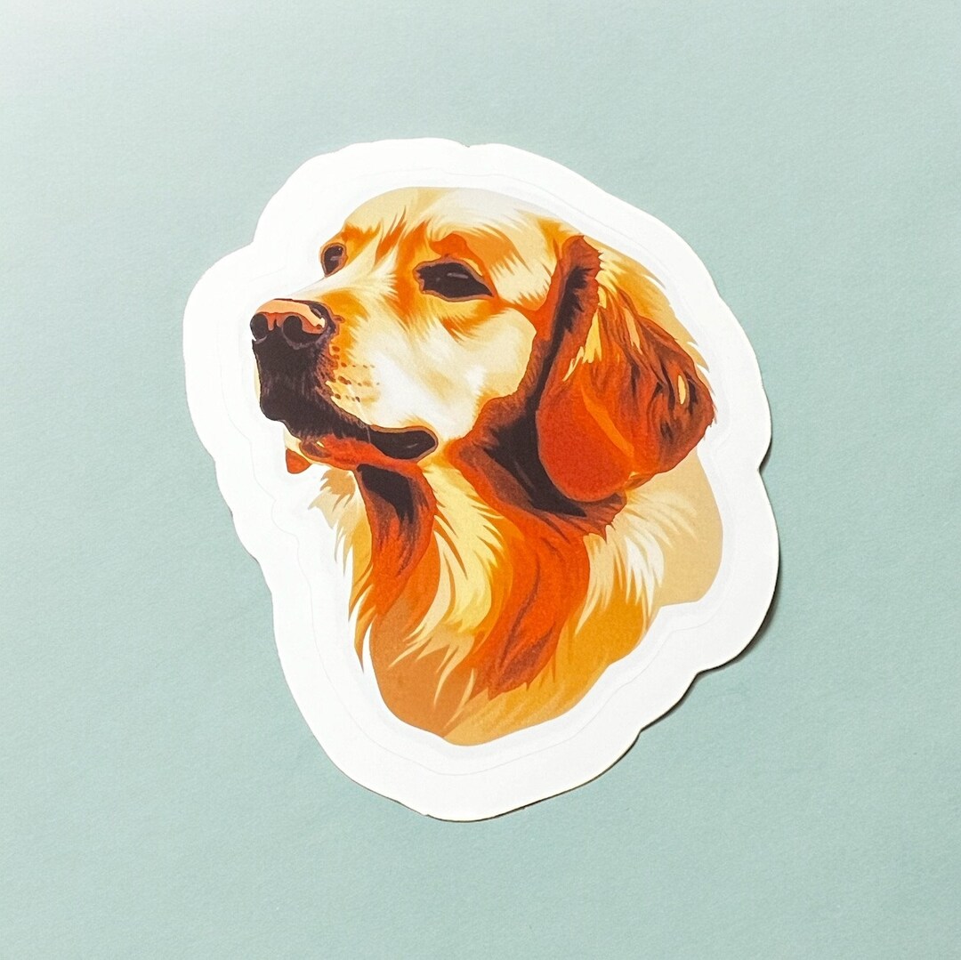 Golden Ririverer Sticker Golden Retriever Vinyl Sticker, Laptop Sticker, Tumbler Sticker - Etsy