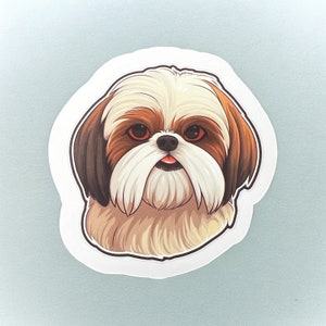 Sticker vinyle Shih Tzu, Sticker pour ordinateur portable, Sticker pour verre