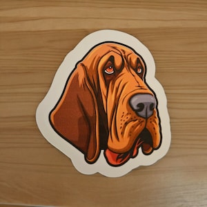 Waterdichte vinylsticker bloedhondhond, laptopsticker, bekersticker