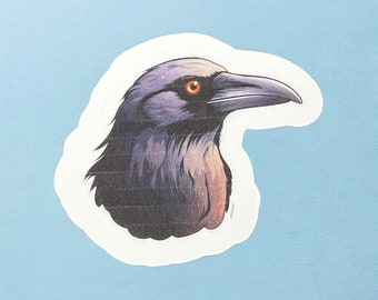 Pegatina de vinilo de cuervo, pegatina para computadora portátil, pegatina de vaso