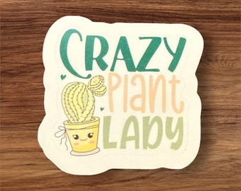 Pegatina de vinilo de la loca de las plantas