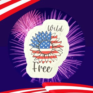 Wilde en gratis patriottische vinylsticker