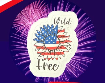 Wild and Free Patriotic Vinyl Sticker
