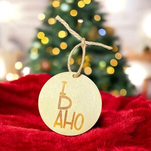 Idaho State Wood Christmas Ornament