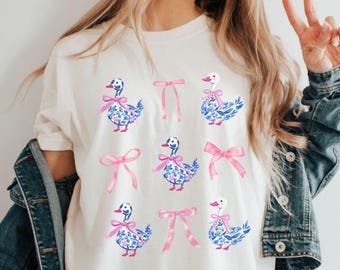 Floral Duck Mama Tee: Girly Coquette Comfort Colors Shirt