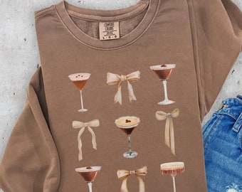 Espresso Martini Sweatshirt: Comfort Colors Coquette Cocktail Tee