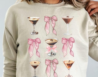 Espresso Martini Sweatshirt: Coquette Cocktail Lover Gift