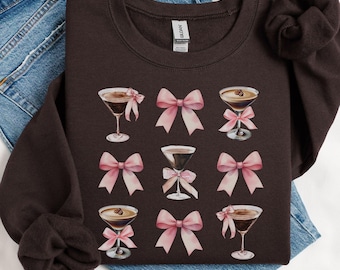 Espresso Martini Sweatshirt: Coquette Cocktail Lover Gift