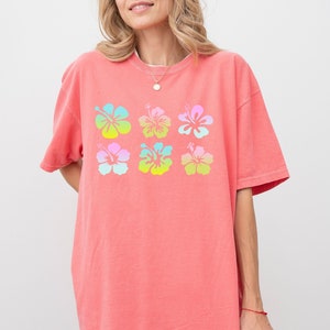Hawaiian Flowers Shirt, Tropical Floral Comfort Colors® Tee, Hawaii Travel Tshirt, Family Vacation Beach Shirt, Summer Gift, Aloha State Top