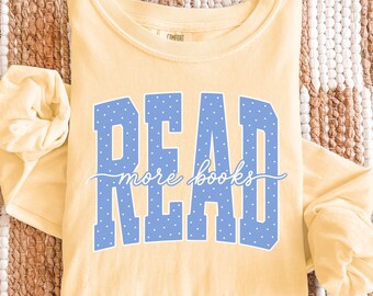 Comfort Colors® Read Shirt, Book Lover Gift, Reading  Teacher, Apple Shirt, Bookish Reader Gift, School Librarian Shirt, Gift for Bookworms