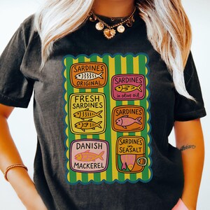 Vintage Sardines Comfort Colors® Shirt, Tinned Fish Tee, Fisherman Aesthetic, Coastal Grandma, Tomato Girl Summer, Ocean Inspired Style