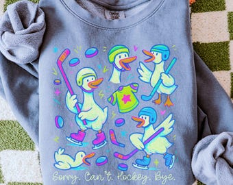 Comfort Colors® Hockey Sweatshirt, Funny Goose Game Day Crewneck Gift for Hockey Mom
