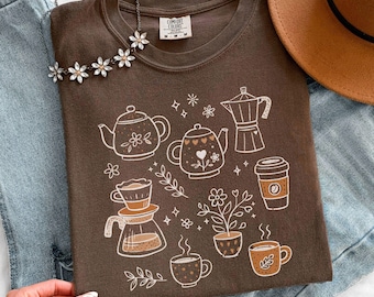 Comfort Colors® Coffee Shirt, Coffee Mom Gift, Coffee Shirt Women, Coffee Lover Tee, Foodie Tee, Weekend Shirt, Trendy  Shirt, Oversized Tee