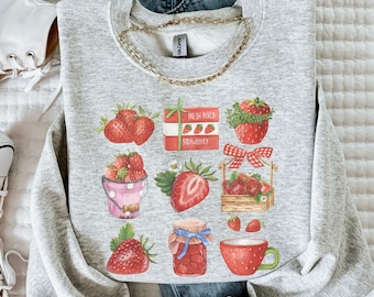 Strawberry Sweatshirt: Vintage Fruit Cottagecore Crewneck