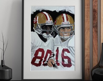 ジョー・モンタナ ジェリー・ライス S.F. 49ers アートプリント - Etsy