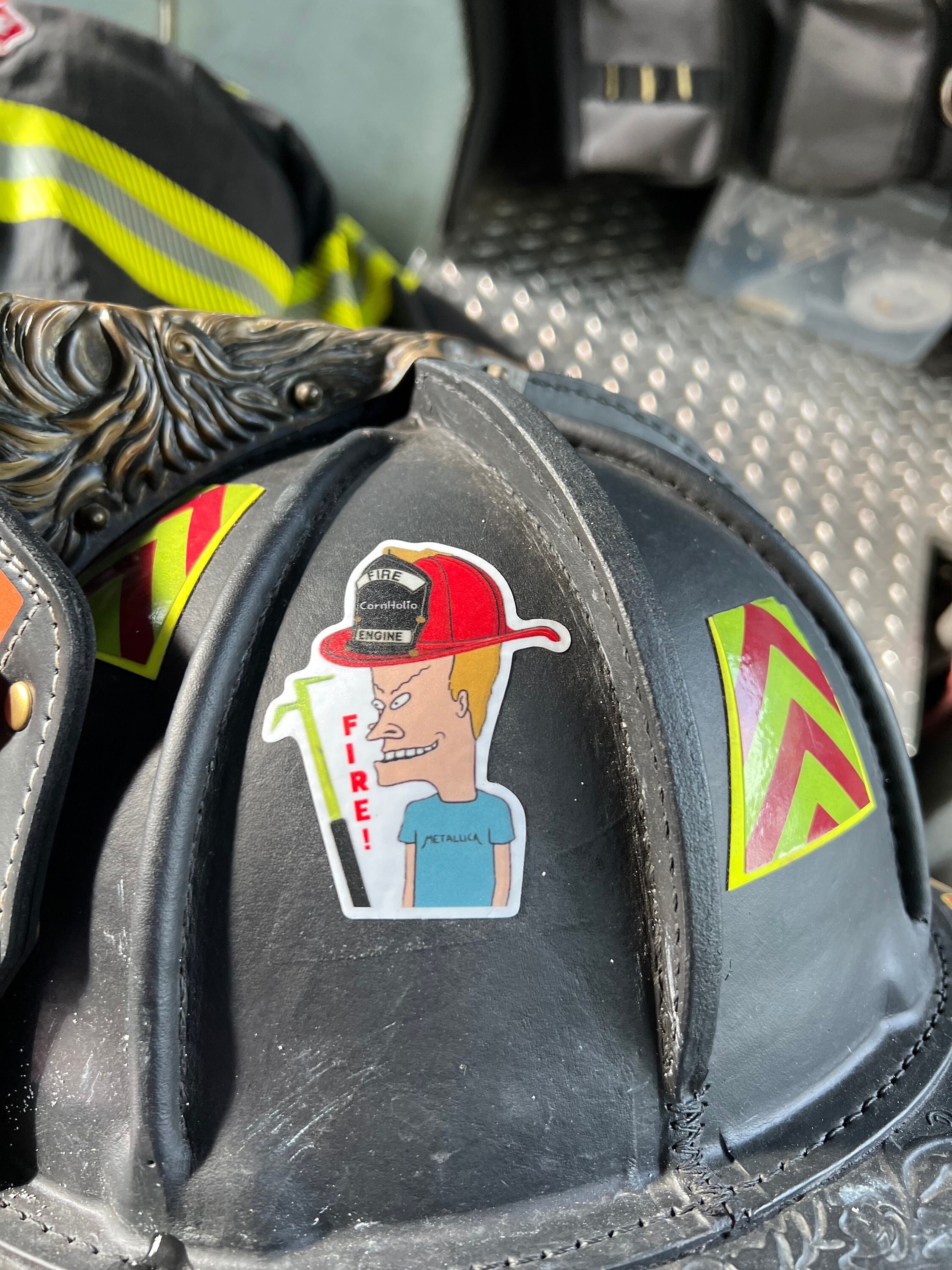 Firefighter Beavis Sticker. the Great Cornholio. Firefighter Sticker