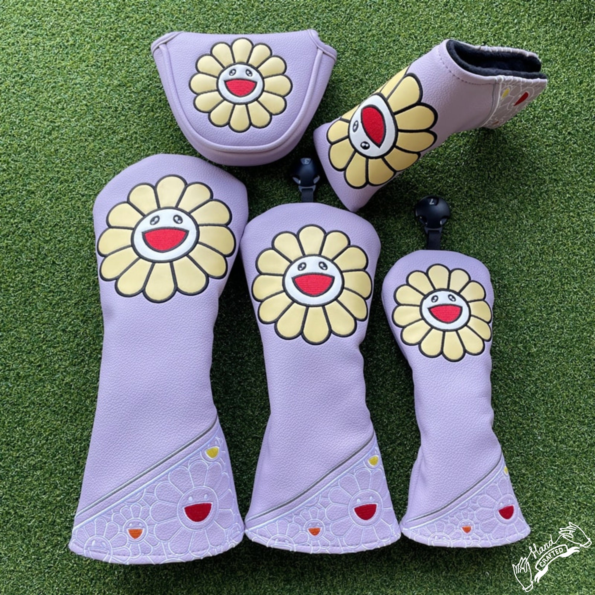 Lucky Sunflower Headcovers Murakami Flower, Driver Headcover, Fairway