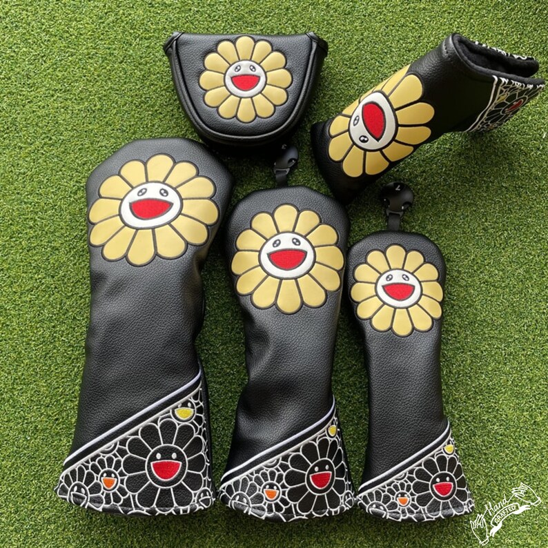 Lucky Sunflower Headcovers Murakami Flower, Driver Headcover, Fairway