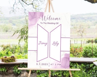 Wedding Welcome Sign Template | Modern Welcome Signage | Customizable Wedding Signage | Customizable Wedding Decor|Templett INSTANT Download