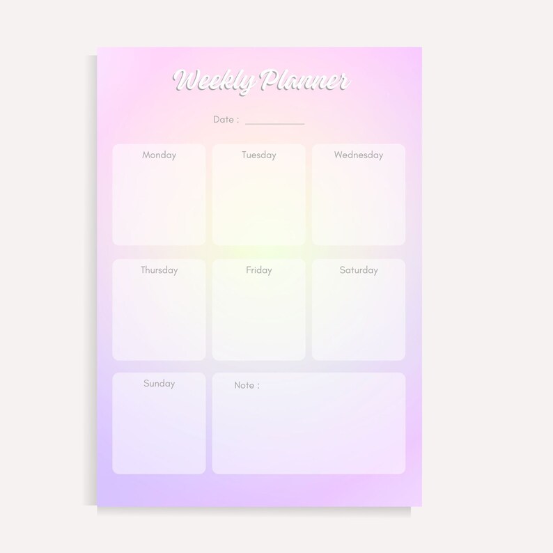 Weekly Planner Printable to Do List - Etsy Canada
