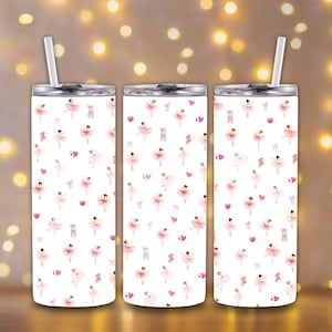 20oz Skinny Tumbler Wrap – Ballerina Design PNG | Sublimation Tumbler Wrap, Digital Download for Dancers