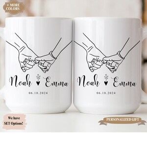 Personalized Mr & Mrs Coffee Mugs: Engagement Cup Set