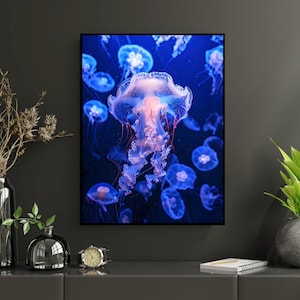 Marine Life Wall Decor - Vibrant Jellyfish Poster Print