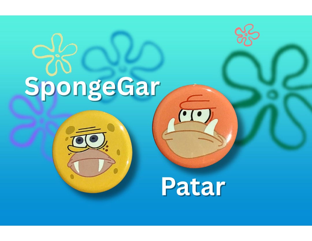 Spongegar and Patar Pin or Magnet - Etsy