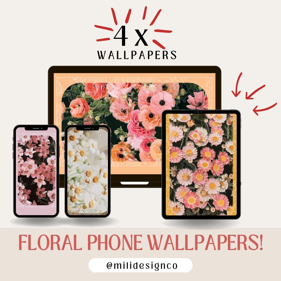 Floral Phone Wallpaper Set of iPhone
