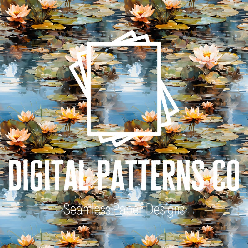 Monet Water Lilies 20 Digital Paper Bundle, Water Lilies Seamless ...