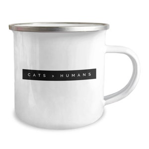 Cat Lover Enamel Mug: Sarcastic Novelty Gift