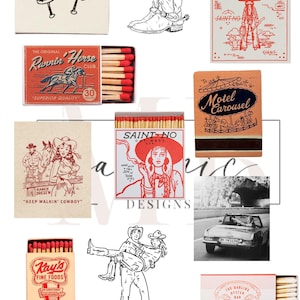 Vintage Western Matchbox Print