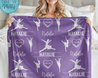 Personalized girls dance blanket personalized blanket sports blanket custom blanket girls blanket dance team gift dance mom ballet blanket
