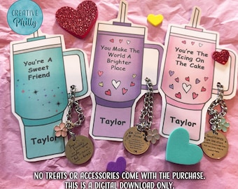 Personalized Valentine Stanley Tumbler Valentines Printable Valentine Classroom Valentine Tween Valentine School Valentines Day Printable