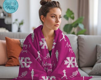 Girls personalized cross country blanket personalized blanket sports blanket custom blanket girls blanket gift for cross country mom xc team