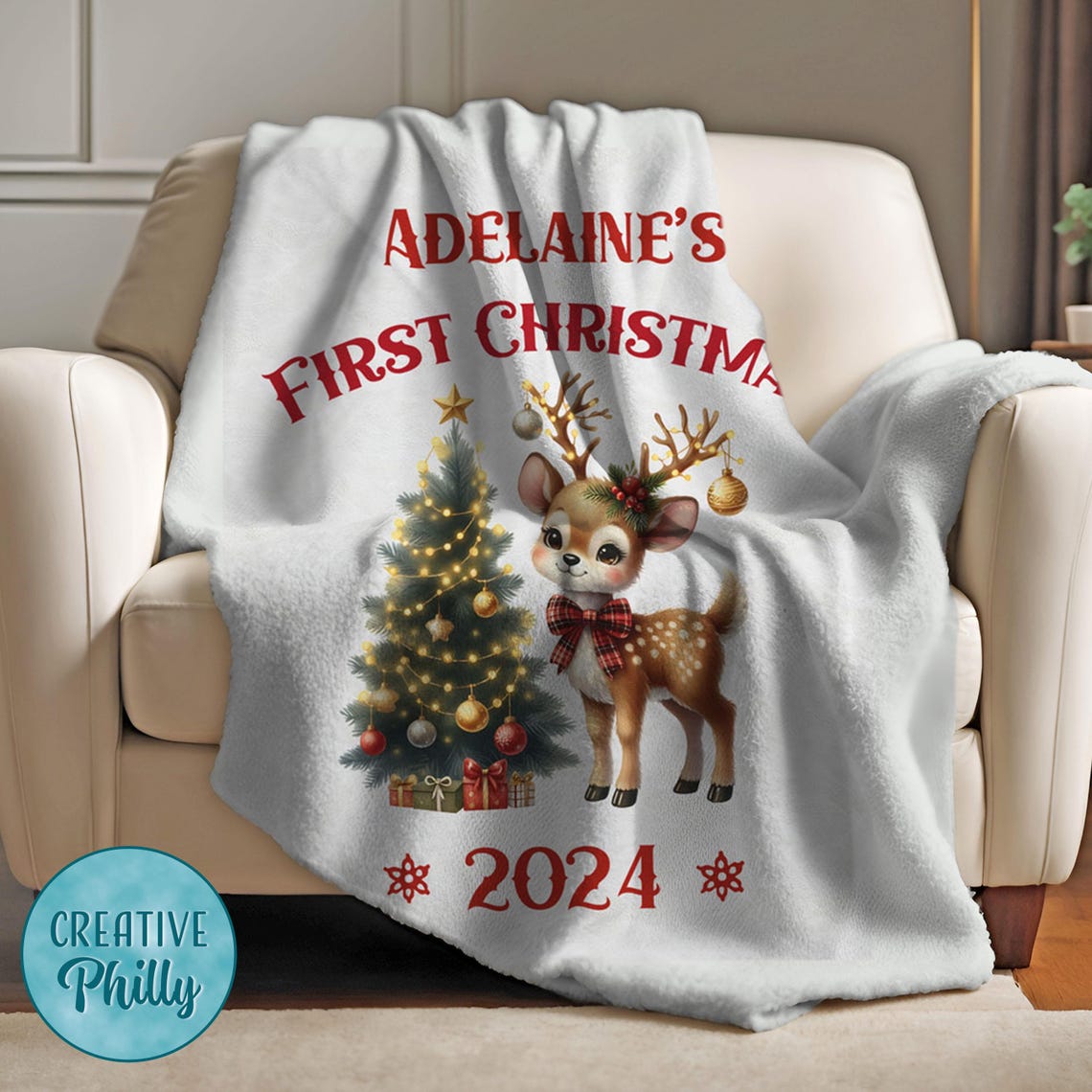 Baby's First Christmas Blanket Custom Baby Blanket Personalized ...