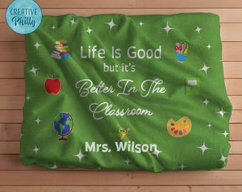 Personalized Teacher Blanket Teacher Gift Teacher Appreciation Kindergarten Teacher Gift For Teacher Velveteen Plush Blanket
