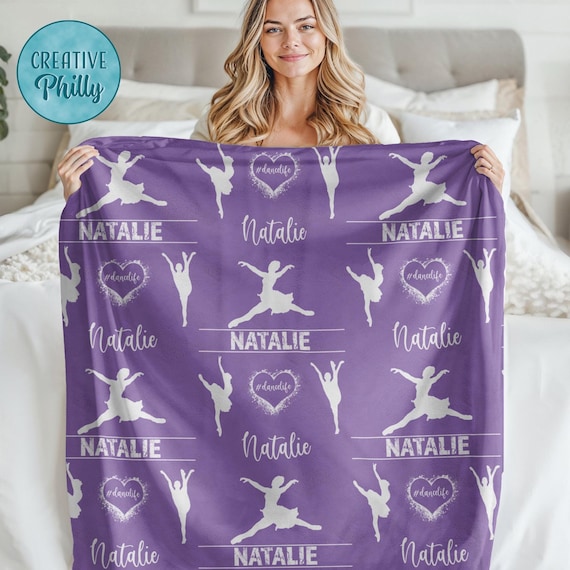 Personalized girls dance blanket personalized blanket sports blanket custom blanket girls blanket dance team gift dance mom ballet blanket