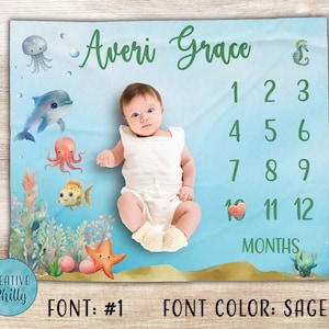 Milestone blanket Personalized baby blanket Name blanket Age blanket Gift for mom to be Personalized gift Baby shower gift Custom blanket