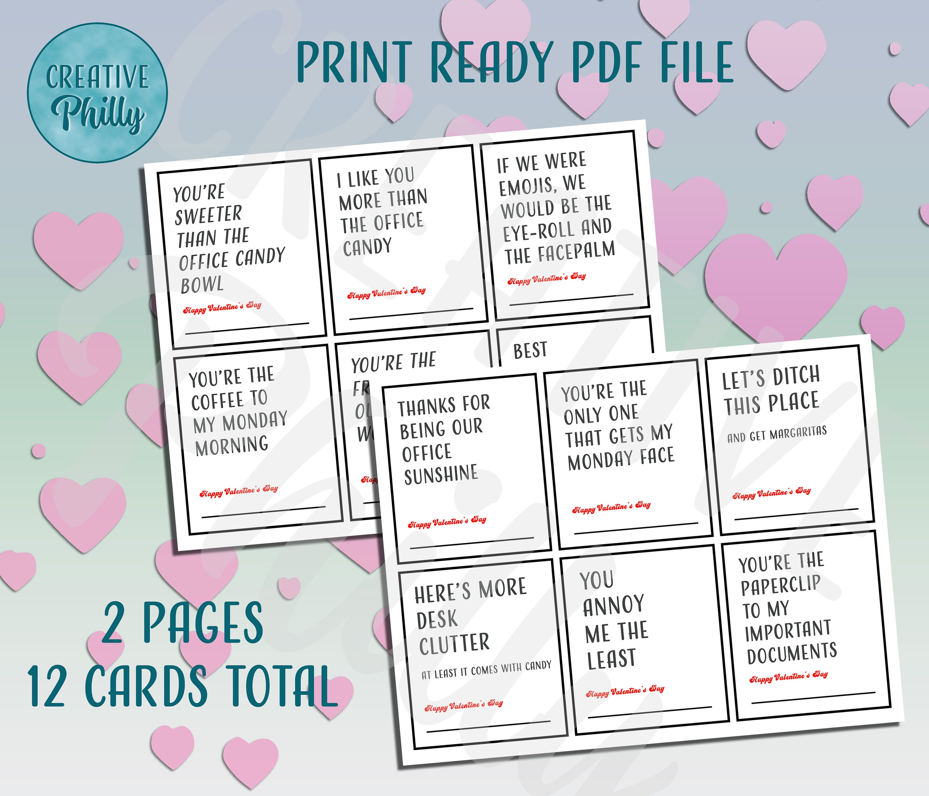 Work Valentine, Personalized Valentine, Custom Valentine, Printable ...