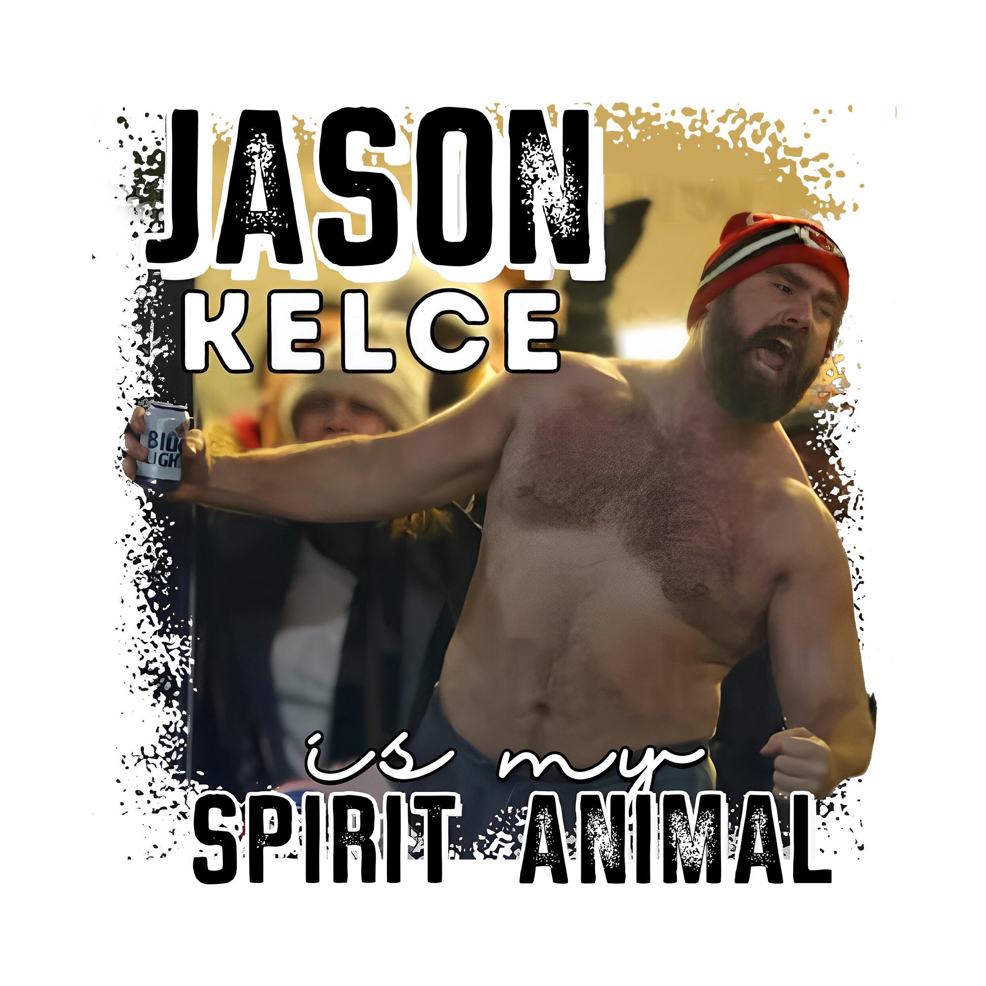Jason Kelce No Shirt PNG Jason Shirtless PNG He's Cheer Captain Kelce
