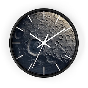 Moon Surface Space Art Gift Idea Wall Clock